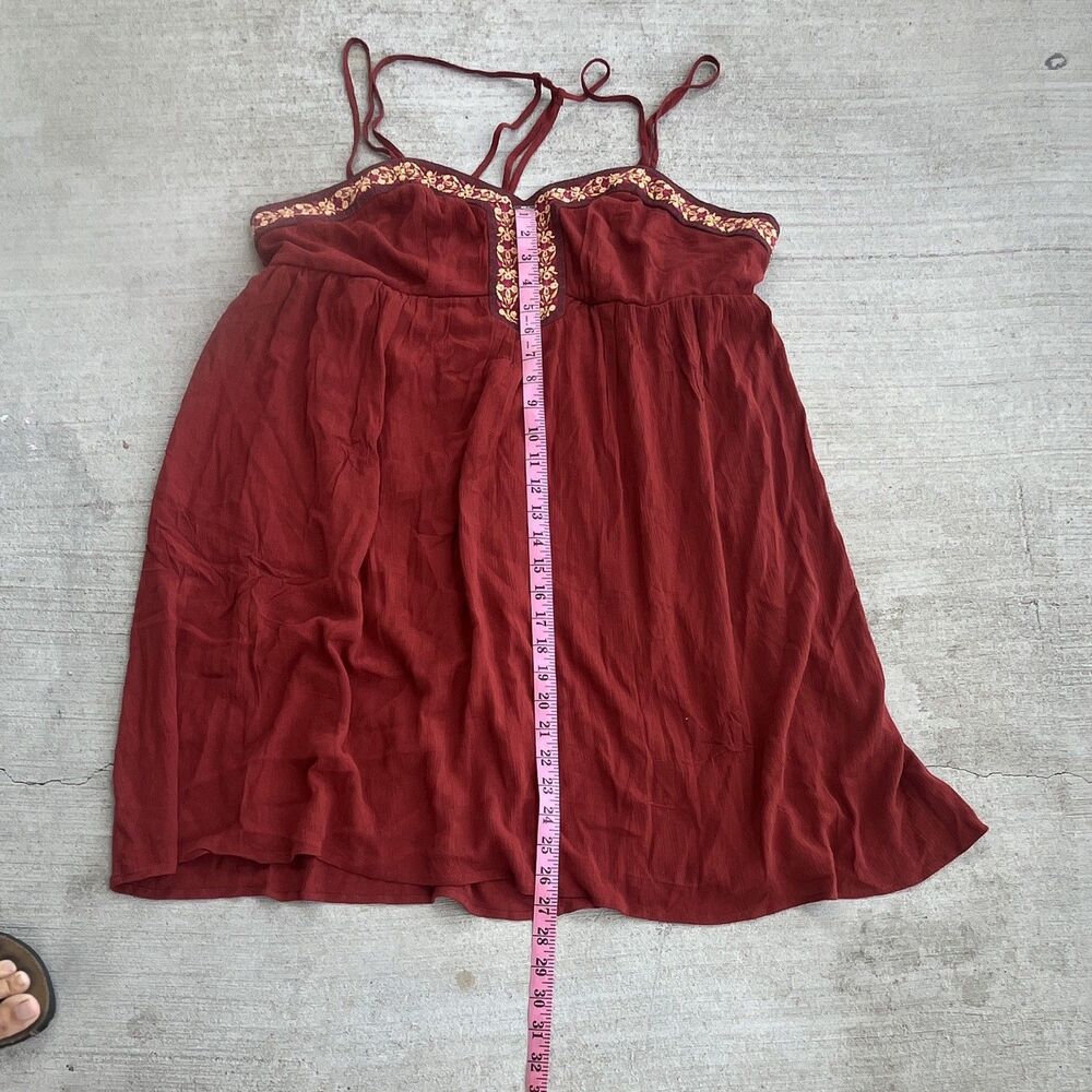 Maurices Woven Babydoll Womens XL Sweetheart Embroidered Boho Renfair - Picture 5 of 7
